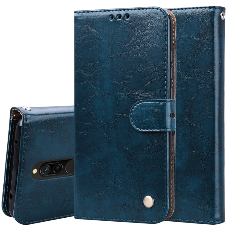 For Xiaomi Redmi 8 Business Style Oil Wax Texture Horizontal Flip Leather Case, with Holder & Card Slots & Wallet