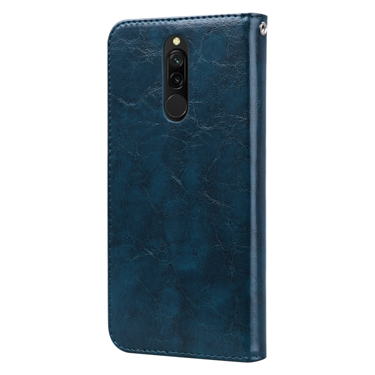 For Xiaomi Redmi 8 Business Style Oil Wax Texture Horizontal Flip Leather Case, with Holder & Card Slots & Wallet