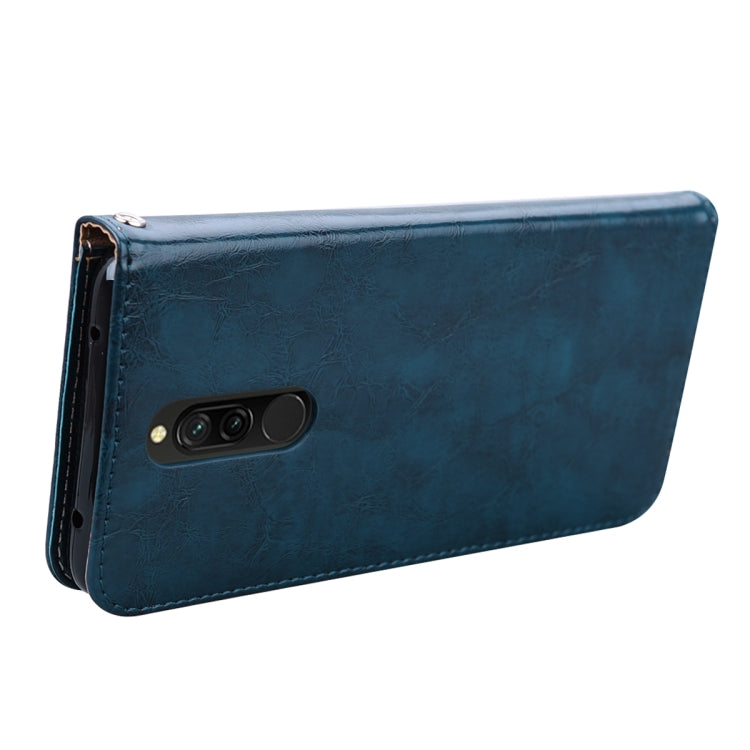 For Xiaomi Redmi 8 Business Style Oil Wax Texture Horizontal Flip Leather Case, with Holder & Card Slots & Wallet