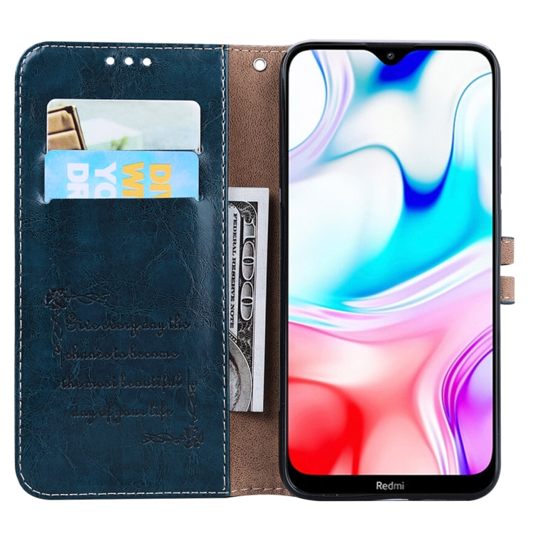 For Xiaomi Redmi 8 Business Style Oil Wax Texture Horizontal Flip Leather Case, with Holder & Card Slots & Wallet