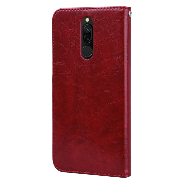 For Xiaomi Redmi 8 Business Style Oil Wax Texture Horizontal Flip Leather Case, with Holder & Card Slots & Wallet