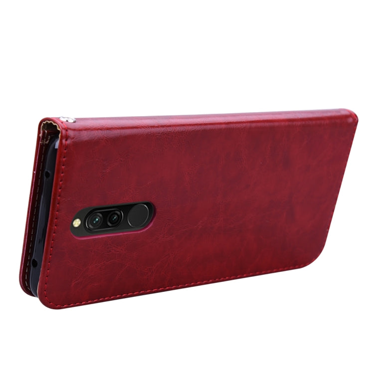 For Xiaomi Redmi 8 Business Style Oil Wax Texture Horizontal Flip Leather Case, with Holder & Card Slots & Wallet