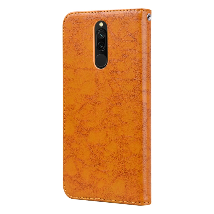 For Xiaomi Redmi 8 Business Style Oil Wax Texture Horizontal Flip Leather Case, with Holder & Card Slots & Wallet