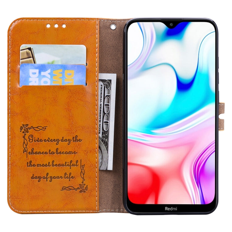 For Xiaomi Redmi 8 Business Style Oil Wax Texture Horizontal Flip Leather Case, with Holder & Card Slots & Wallet