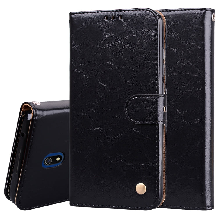 For Xiaomi Redmi 8A Business Style Oil Wax Texture Horizontal Flip Leather Case, with Holder & Card Slots & Wallet