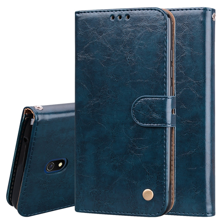 For Xiaomi Redmi 8A Business Style Oil Wax Texture Horizontal Flip Leather Case, with Holder & Card Slots & Wallet