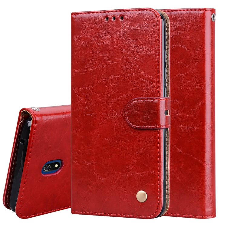 For Xiaomi Redmi 8A Business Style Oil Wax Texture Horizontal Flip Leather Case, with Holder & Card Slots & Wallet