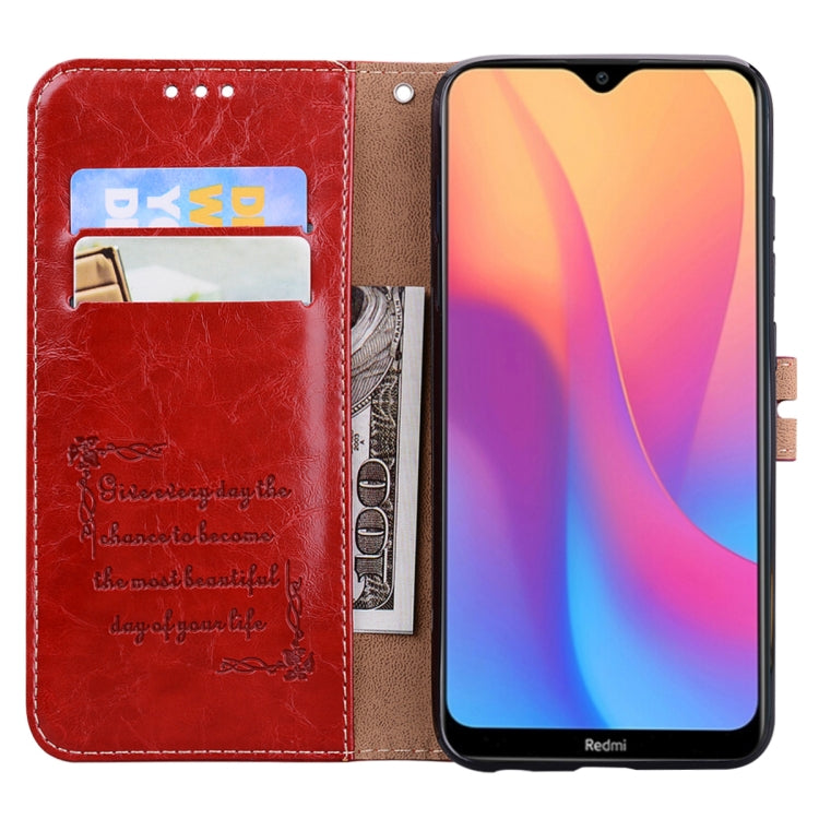 For Xiaomi Redmi 8A Business Style Oil Wax Texture Horizontal Flip Leather Case, with Holder & Card Slots & Wallet