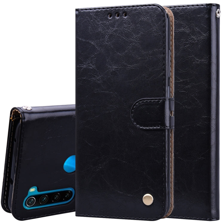 For Xiaomi Redmi Note 8 Business Style Oil Wax Texture Horizontal Flip Leather Case, with Holder & Card Slots & Wallet