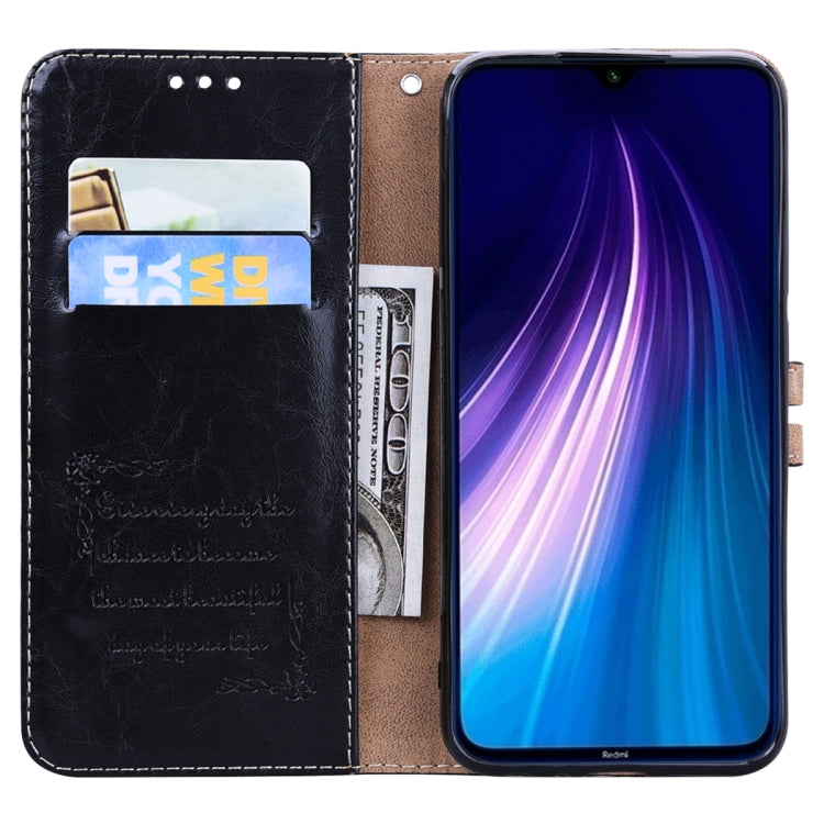 For Xiaomi Redmi Note 8 Business Style Oil Wax Texture Horizontal Flip Leather Case, with Holder & Card Slots & Wallet