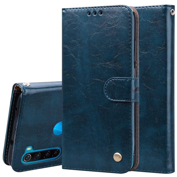 For Xiaomi Redmi Note 8 Business Style Oil Wax Texture Horizontal Flip Leather Case, with Holder & Card Slots & Wallet