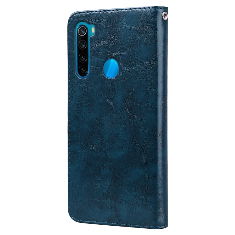 For Xiaomi Redmi Note 8 Business Style Oil Wax Texture Horizontal Flip Leather Case, with Holder & Card Slots & Wallet