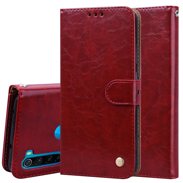 For Xiaomi Redmi Note 8 Business Style Oil Wax Texture Horizontal Flip Leather Case, with Holder & Card Slots & Wallet