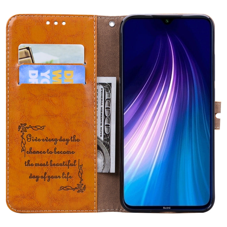For Xiaomi Redmi Note 8 Business Style Oil Wax Texture Horizontal Flip Leather Case, with Holder & Card Slots & Wallet