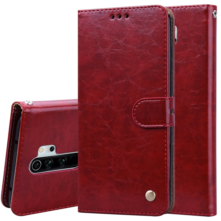 For Xiaomi Redmi Note 8 Pro Business Style Oil Wax Texture Horizontal Flip Leather Case, with Holder & Card Slots & Wallet