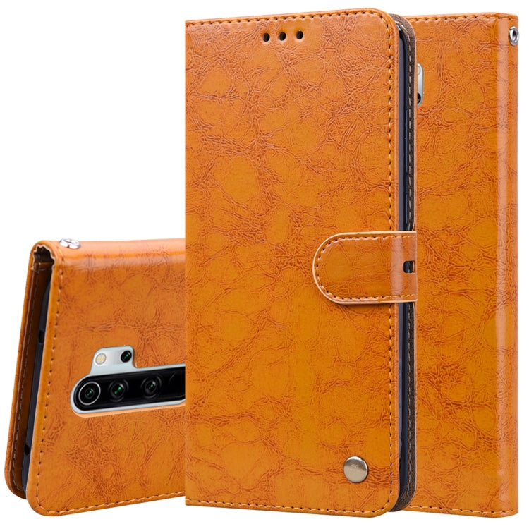 For Xiaomi Redmi Note 8 Pro Business Style Oil Wax Texture Horizontal Flip Leather Case, with Holder & Card Slots & Wallet