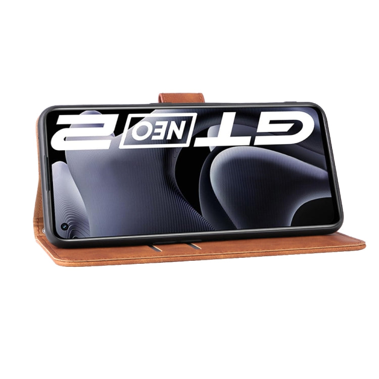 For OPPO Realme GT Neo2 Solid Color Skin Feel Magnetic Buckle Horizontal Flip Calf Texture PU Phone Case