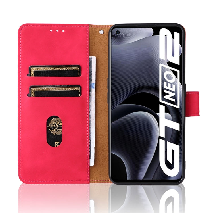 For OPPO Realme GT Neo2 Solid Color Skin Feel Magnetic Buckle Horizontal Flip Calf Texture PU Phone Case