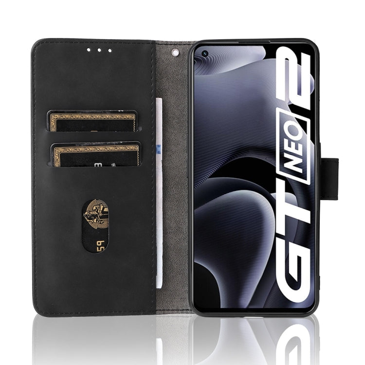For OPPO Realme GT Neo2 Solid Color Skin Feel Magnetic Buckle Horizontal Flip Calf Texture PU Phone Case