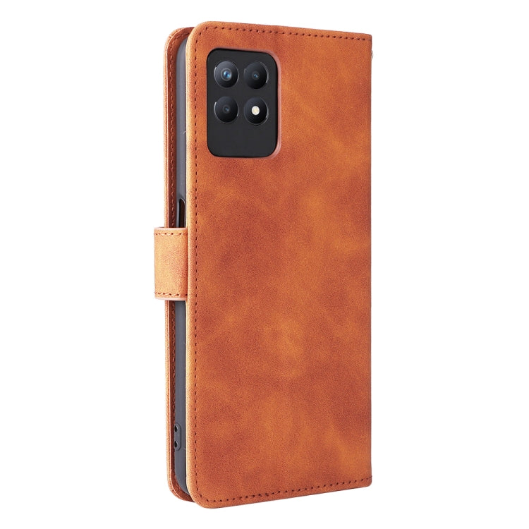 For OPPO Realme 8i Solid Color Skin Feel Magnetic Buckle Horizontal Flip Calf Texture PU Phone Case