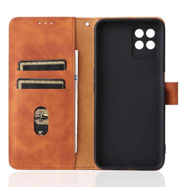 For OPPO Realme 8i Solid Color Skin Feel Magnetic Buckle Horizontal Flip Calf Texture PU Phone Case