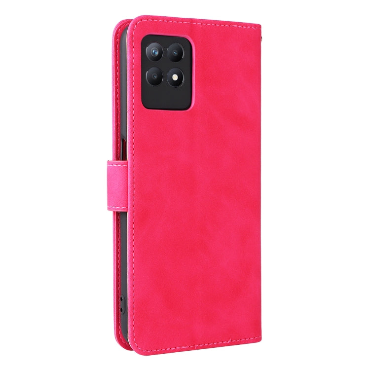 For OPPO Realme 8i Solid Color Skin Feel Magnetic Buckle Horizontal Flip Calf Texture PU Phone Case