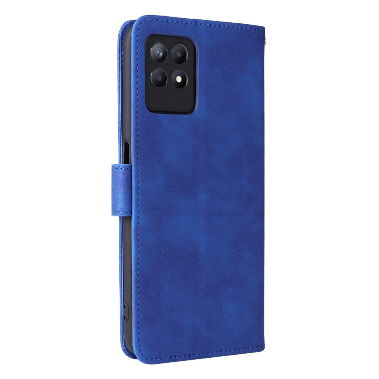 For OPPO Realme 8i Solid Color Skin Feel Magnetic Buckle Horizontal Flip Calf Texture PU Phone Case