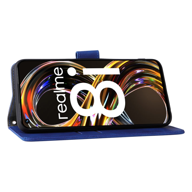 For OPPO Realme 8i Solid Color Skin Feel Magnetic Buckle Horizontal Flip Calf Texture PU Phone Case
