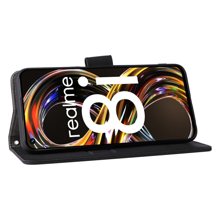 For OPPO Realme 8i Solid Color Skin Feel Magnetic Buckle Horizontal Flip Calf Texture PU Phone Case