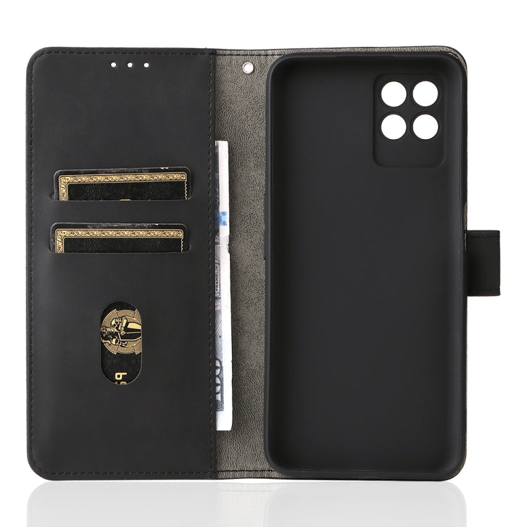 For OPPO Realme 8i Solid Color Skin Feel Magnetic Buckle Horizontal Flip Calf Texture PU Phone Case