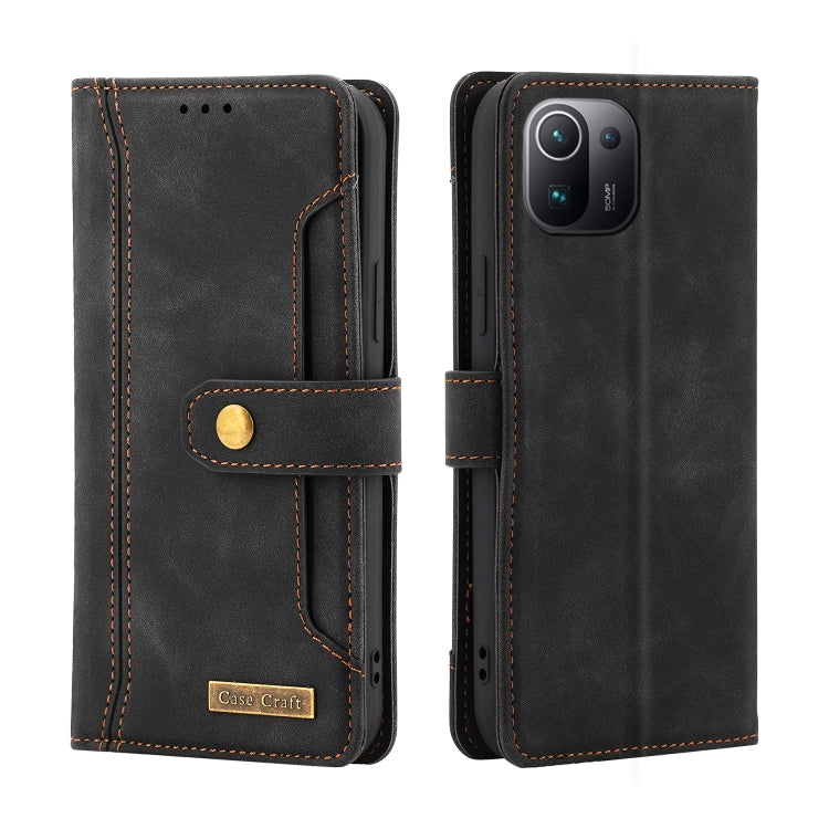For Xiaomi Mi 11 Pro Copper Buckle Horizontal Flip Leather Phone Case with Holder & Card Slots & Wallet