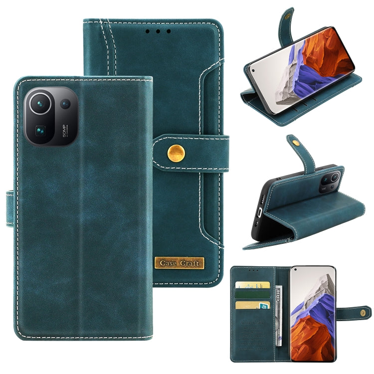 For Xiaomi Mi 11 Pro Copper Buckle Horizontal Flip Leather Phone Case with Holder & Card Slots & Wallet