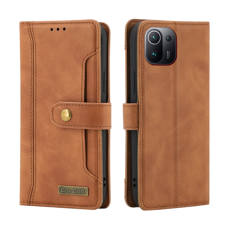 For Xiaomi Mi 11 Pro Copper Buckle Horizontal Flip Leather Phone Case with Holder & Card Slots & Wallet