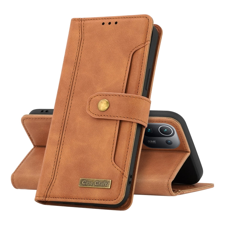 For Xiaomi Mi 11 Pro Copper Buckle Horizontal Flip Leather Phone Case with Holder & Card Slots & Wallet