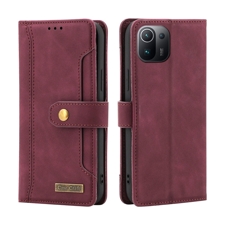 For Xiaomi Mi 11 Pro Copper Buckle Horizontal Flip Leather Phone Case with Holder & Card Slots & Wallet