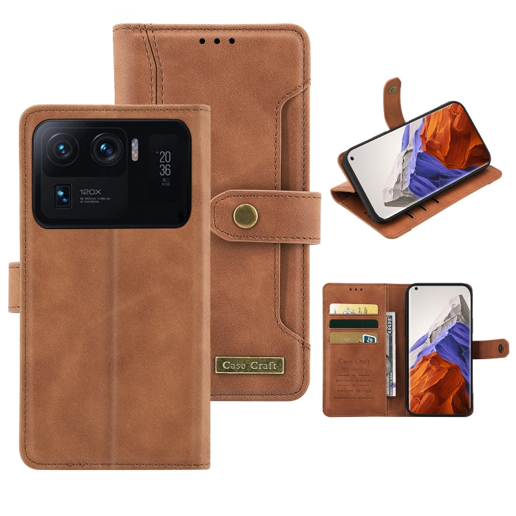 For Xiaomi Mi 11 Ultra Copper Buckle Horizontal Flip Leather Phone Case with Holder & Card Slots & Wallet