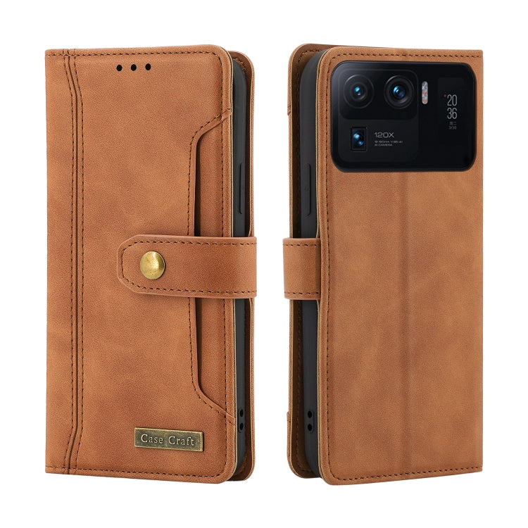 For Xiaomi Mi 11 Ultra Copper Buckle Horizontal Flip Leather Phone Case with Holder & Card Slots & Wallet