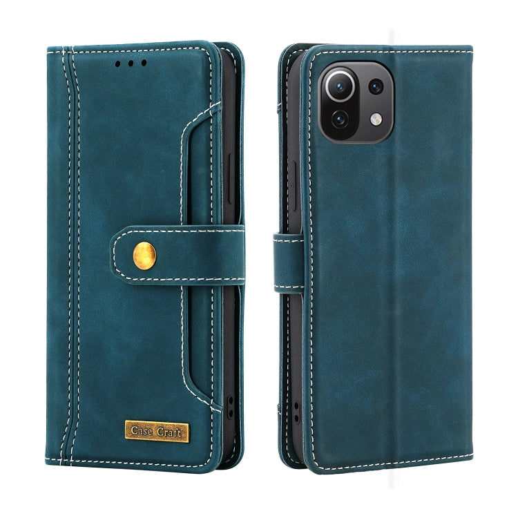 For Xiaomi Mi 11 Lite Copper Buckle Horizontal Flip Leather Phone Case with Holder & Card Slots & Wallet