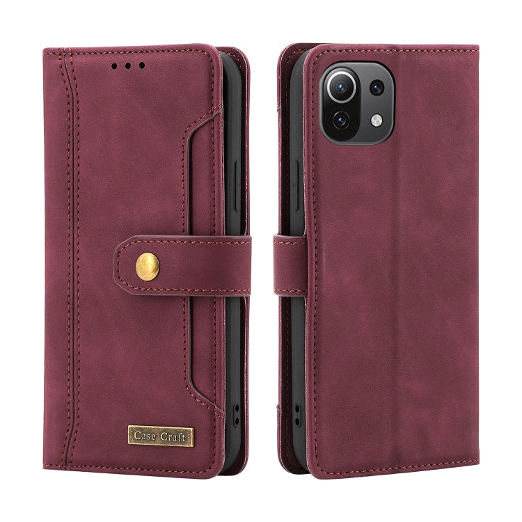 For Xiaomi Mi 11 Lite Copper Buckle Horizontal Flip Leather Phone Case with Holder & Card Slots & Wallet