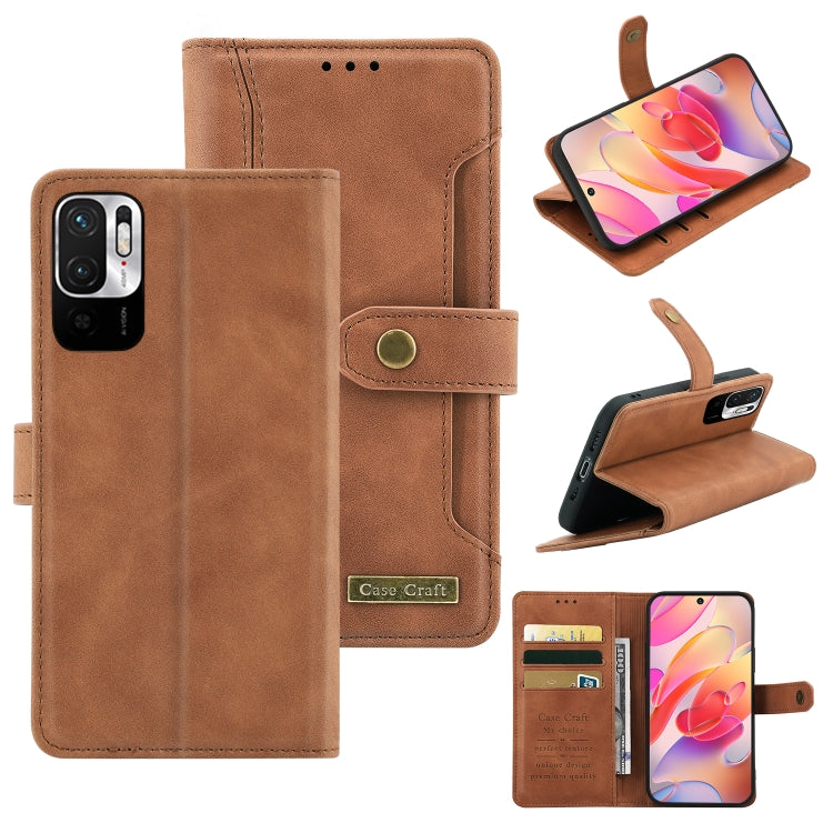 For Xiaomi Redmi Note 10 5G / Poco M3 Pro / Redmi Note 10T Copper Buckle Flip Leather Phone Case