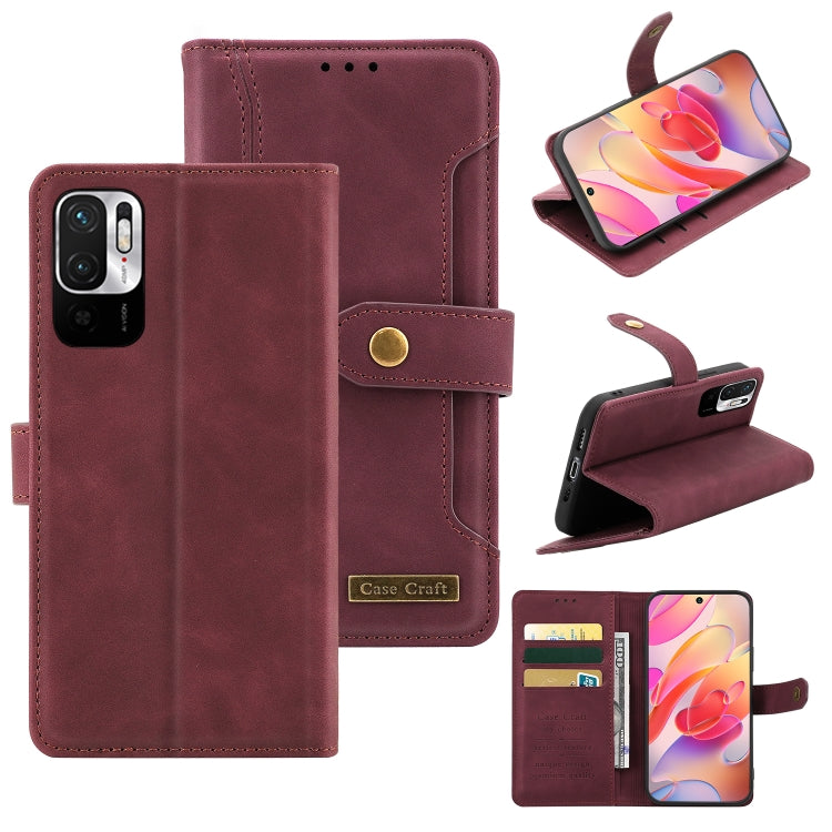 For Xiaomi Redmi Note 10 5G / Poco M3 Pro / Redmi Note 10T Copper Buckle Flip Leather Phone Case