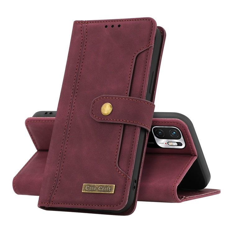 For Xiaomi Redmi Note 10 5G / Poco M3 Pro / Redmi Note 10T Copper Buckle Flip Leather Phone Case