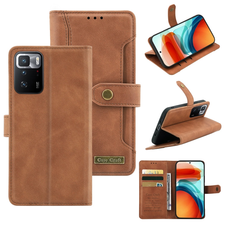 For Xiaomi Redmi Note 10 Pro 5G / Poco X3 GT Copper Buckle Flip Leather Phone Case