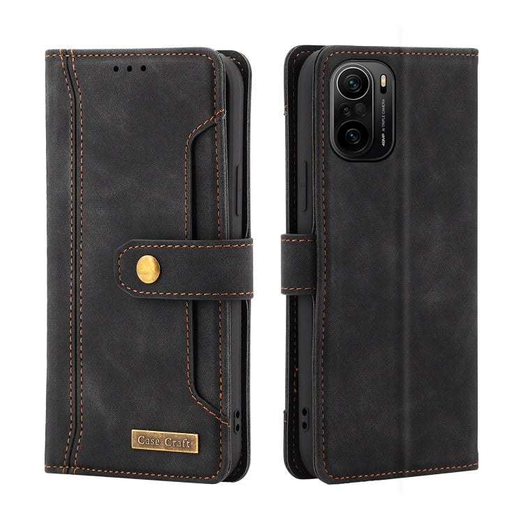 For Xiaomi Redmi K40 Copper Buckle Horizontal Flip Leather Phone Case with Holder & Card Slots & Wallet