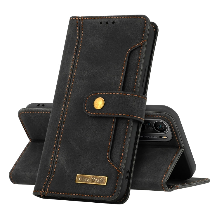 For Xiaomi Redmi K40 Copper Buckle Horizontal Flip Leather Phone Case with Holder & Card Slots & Wallet