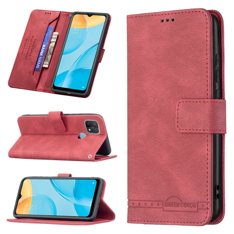 For OPPO A15 Magnetic Clasp RFID Blocking Anti-Theft Leather Case with Holder & Card Slots & Wallet