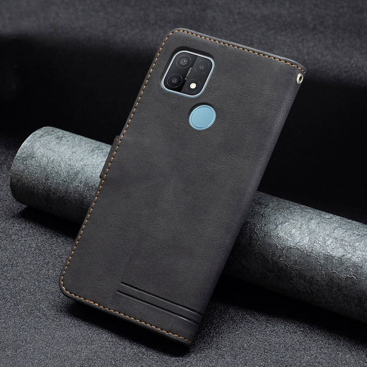 For OPPO A15 Magnetic Clasp RFID Blocking Anti-Theft Leather Case with Holder & Card Slots & Wallet