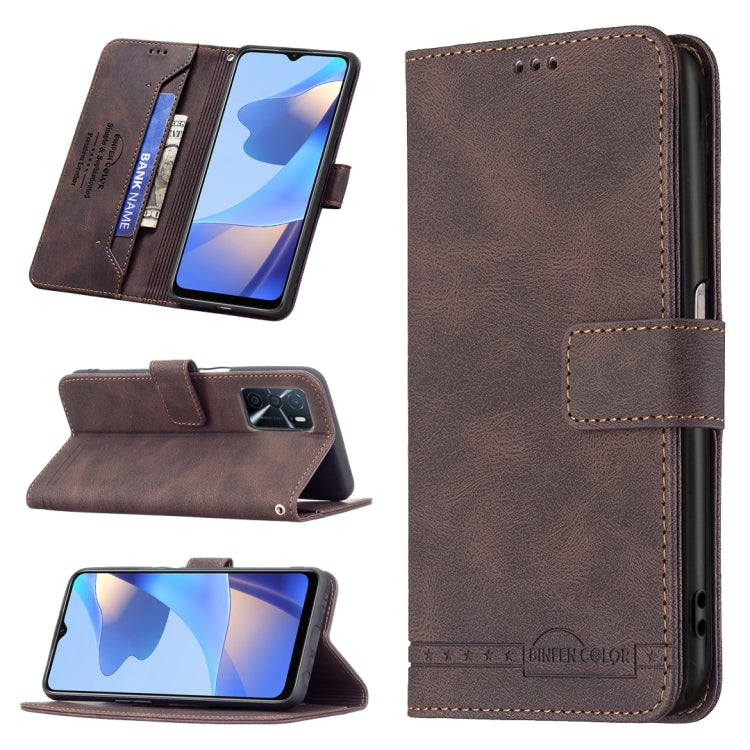 For OPPO A16/ A16s/ A54s/ A55 5G/ A53s 5G Magnetic Clasp RFID Blocking Anti-Theft Leather Case with Holder & Card Slots & Wallet