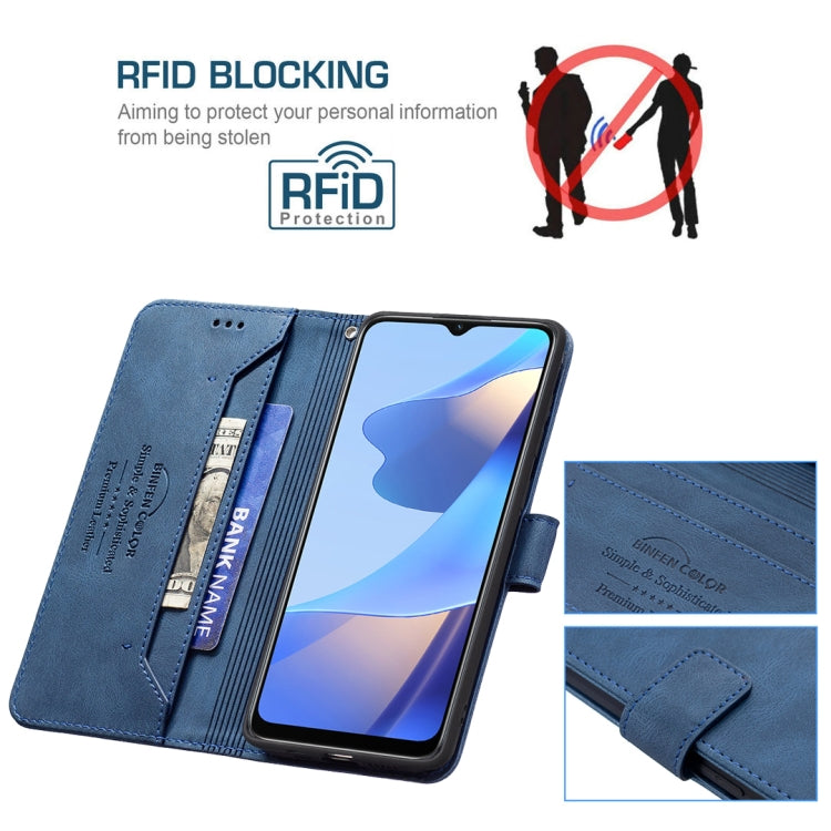 For OPPO A16/ A16s/ A54s/ A55 5G/ A53s 5G Magnetic Clasp RFID Blocking Anti-Theft Leather Case with Holder & Card Slots & Wallet