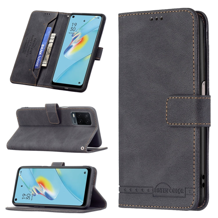 For OPPO A54 4G Magnetic Clasp RFID Blocking Anti-Theft Leather Case with Holder & Card Slots & Wallet